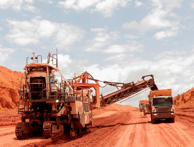 Bauxite truck loading